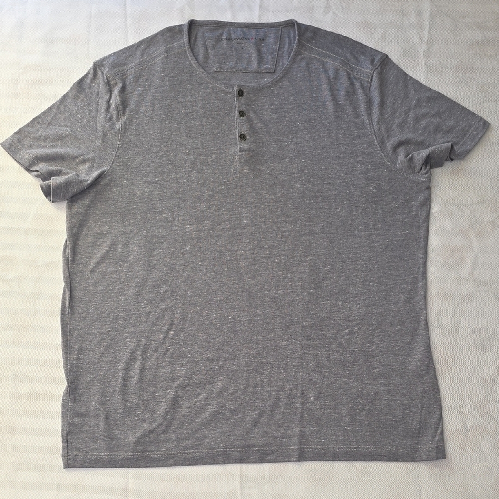 🌸john Varvatos Charcoal Short‎ Sleeve Henley